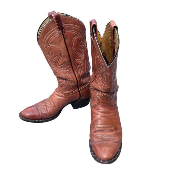 Dan Post Cowboy Boots Mens 9D Brown Leather Western Classic Round Toe 4116 USA main image 4